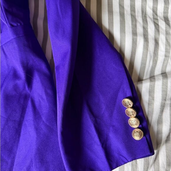 Zara Purple Double-Breasted Blazer with Gold Buttons size S - Picture 3 of 7